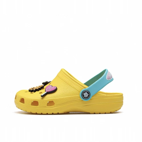 Детские нескользящие тапочки в стиле Crocs для мальчиков, мюли на платформе, пляжная пляжная обувь, закрытый носок, подходят для носки на улице, мягкая подошва, подходят для подростков