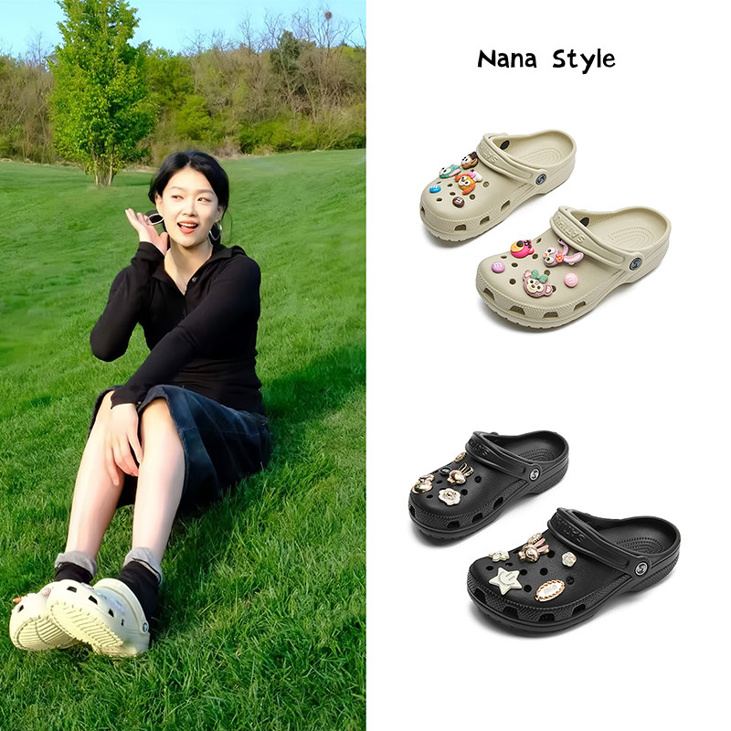 明星同款洞洞鞋女防滑软底包头凉拖鞋沙滩鞋外穿大码休闲凉鞋夏季