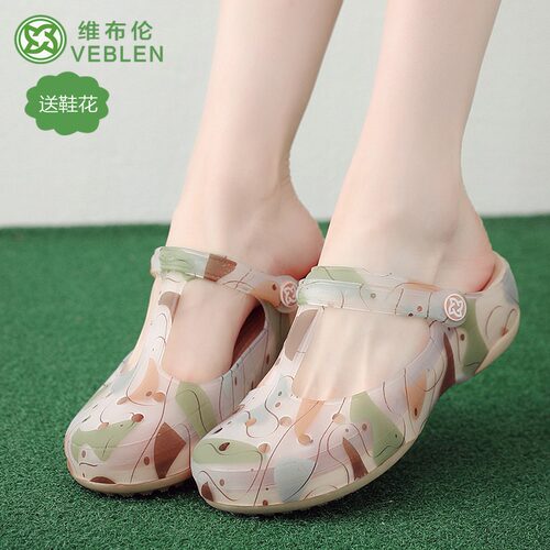 VEBLEN正品洞洞果冻凉拖鞋外穿