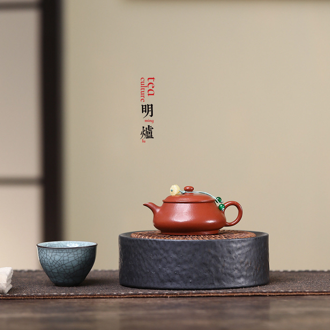 75cc明炉紫砂壶孟臣小品朱泥茶壶