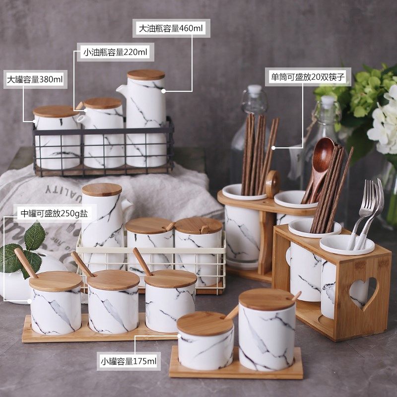 北欧大理石纹陶瓷调味罐调料罐家用套装组合厨房油盐罐调料盒瓶罐在类目 厨房/烹饪用具, 厨用小工具/厨房储物, 储物瓶罐/厨房储物器皿, 调味瓶罐中 - 来自Buy2taobao.com提供专业的淘宝代购服务