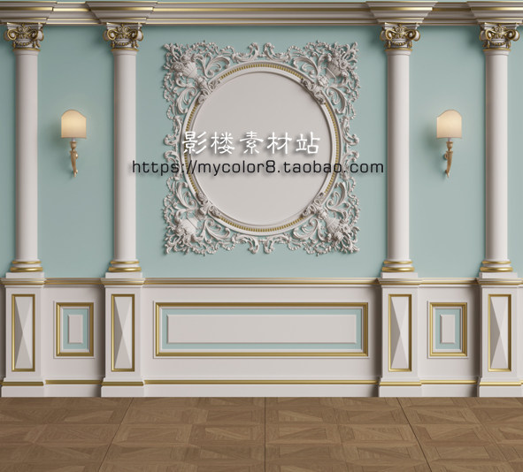 mycolor8 婚纱影楼摄影 服装主播背景欧式背景墙 图片大图21-01