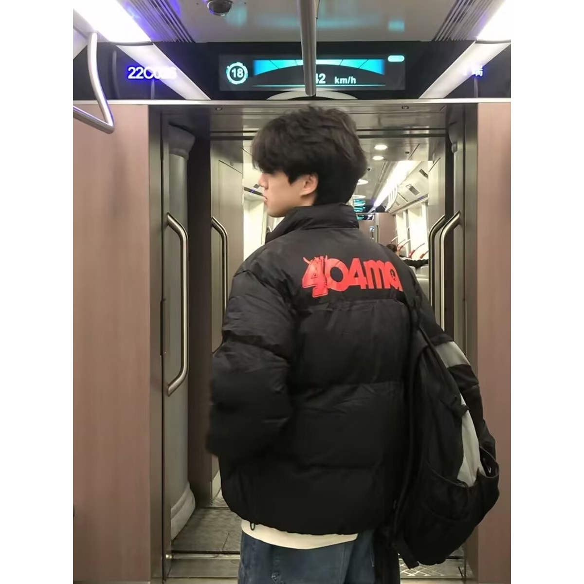 美式高街字母印花棉服男冬季oversize国潮牌棉衣外套面包服ins潮