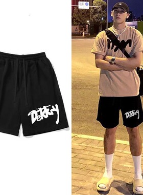 欧美风vibe宽松百搭街头字母印花短裤男女夏季新款休闲情侣五分裤