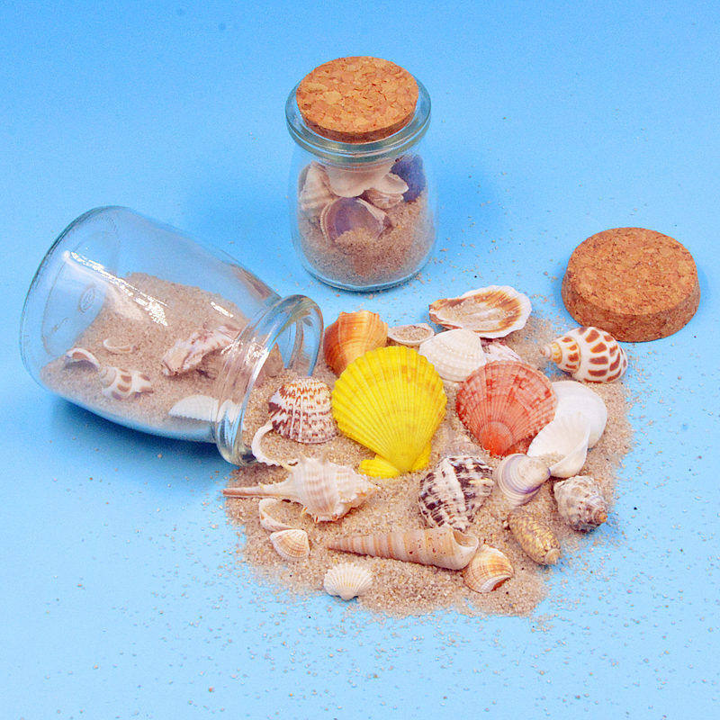 DIY彩虹海螺贝壳沙星空海洋大珠木塞许愿瓶全套材料玻璃漂流瓶