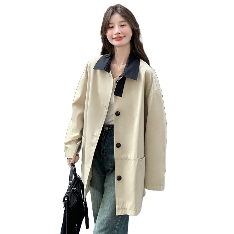 【】韩系撞色风衣2C200-8834-P145-K208,女装风衣,2C200