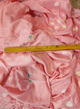 粉色汉唐风扎染方格真丝绸电力纺桑蚕丝汉服裙裤子制衣服装面布料