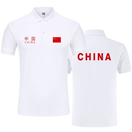 国家队中国polo运动男女翻领POLO国旗夏季新款短袖T恤