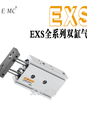 亿太诺双轴气缸EXSM6X10X15X25X30X35X40X45X50EXS6不锈钢杆-M-S
