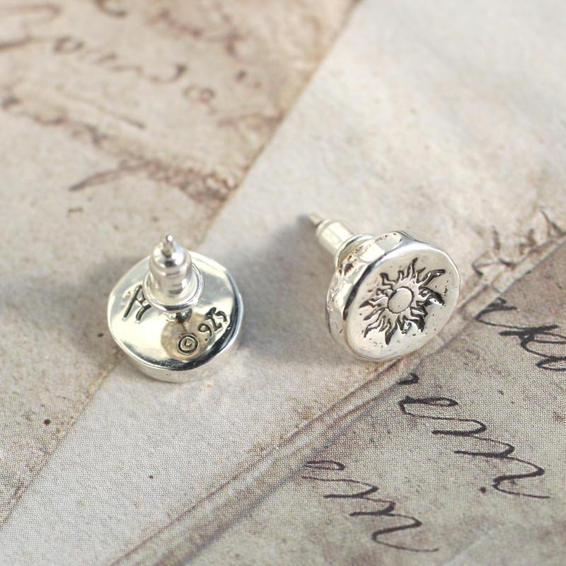 s925纯银太阳耳钉个性小众设计