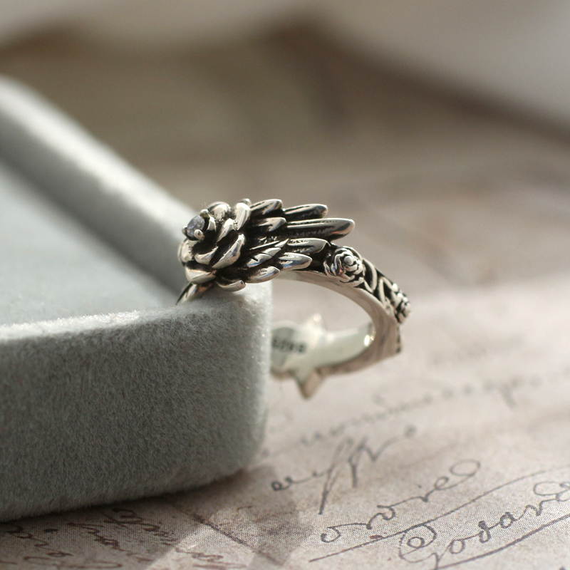 蔷薇玫瑰羽毛耳夹复古风防过敏