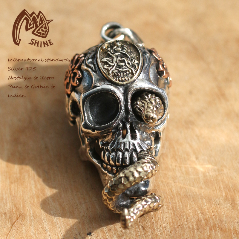 男女通用纯银朋克吊坠防过敏