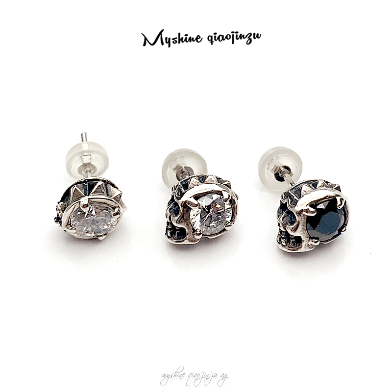 纯银复古男女朋克耳钉包邮