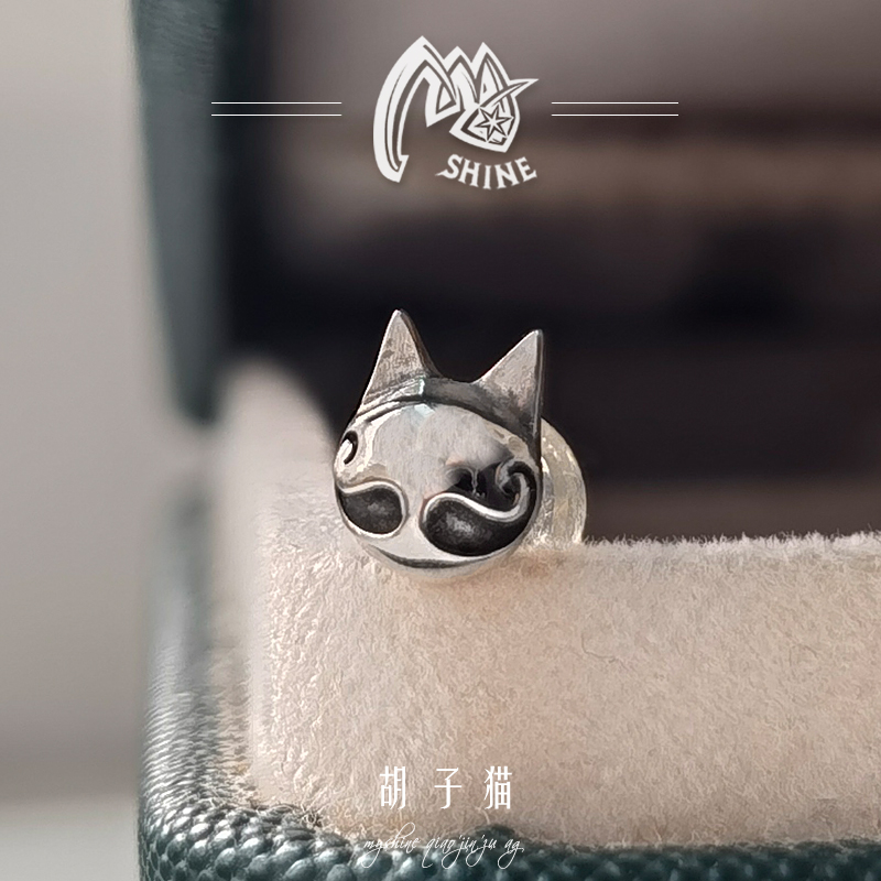 纯银复古女士防过敏耳钉