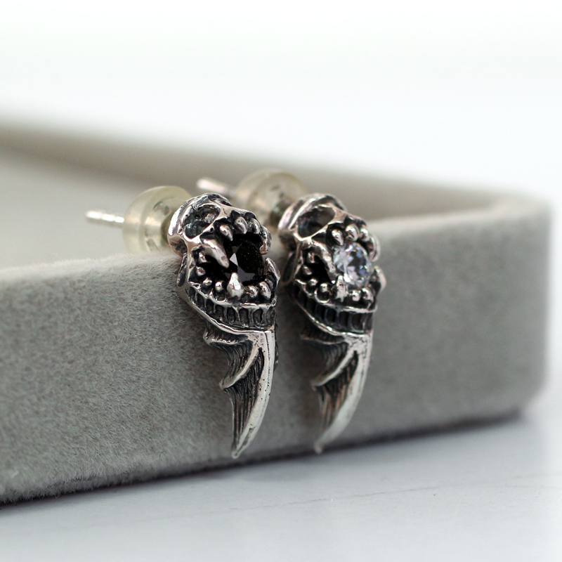 纯银朋克通用国风耳钉