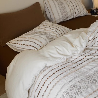 波西米亚全棉色织费尔岛四件套