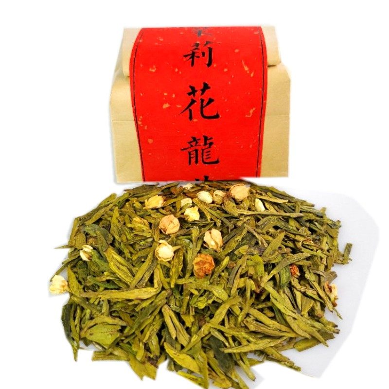 2025杭州特产本地正宗茉莉龙井100g牛皮纸包装可冷泡雨前龙井花茶,茶,茉莉花茶,淘宝优惠券,粉丝福利购,淘宝优惠卷