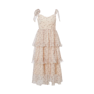 MIKIBANA法式碎花连衣裙女2024夏季新款吊带蛋糕裙子Z32OD8541