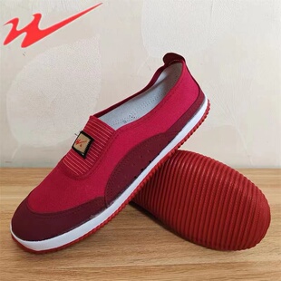 双星名人低帮妈妈帆布鞋浅口一脚蹬牛仔布女鞋下地干活鞋中年劳作