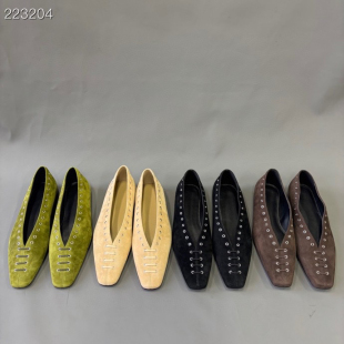 WAR2025新款 THE 绒面芭蕾平底鞋 小红书爆款 BALLET 方头单鞋