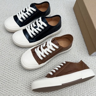 舒适好穿牛皮单鞋 BALLET 平底休闲女系带板鞋 明星同款 WAR2024秋季