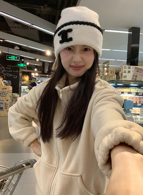 EAL双面摇粒绒保暖套装女冬季韩版休闲宽松加厚卫衣卫裤两件套