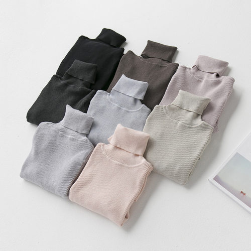 EAL羽迹套头毛衣秋冬季韩版修身高领打底衫长袖纯色针织衫女M167