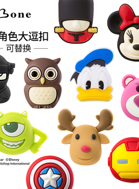 Bone迪士尼联名公仔角色可爱挂绳手机壳可替换装逗扣IP卡通玩具总员草莓熊米奇麋鹿姜饼人圣诞公仔逗扣