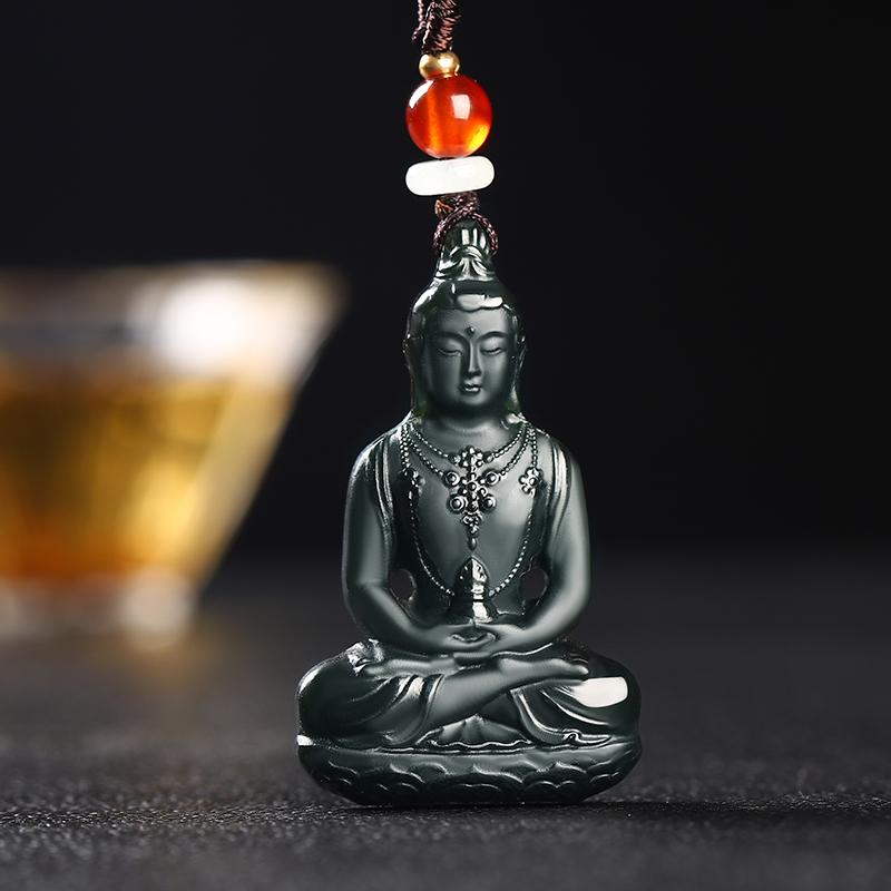 新疆和田玉塔青玉大日如来佛祖吊坠挂件佛像玉佩精雕一级特细保真