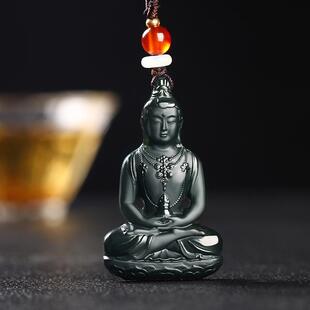 新疆和田玉塔青玉大日如来佛祖吊坠挂件佛像玉佩精雕一级特细保真