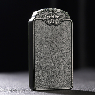 新疆和田玉墨玉黑青玉平安无事牌吊坠挂件男女款一细料精品挂件