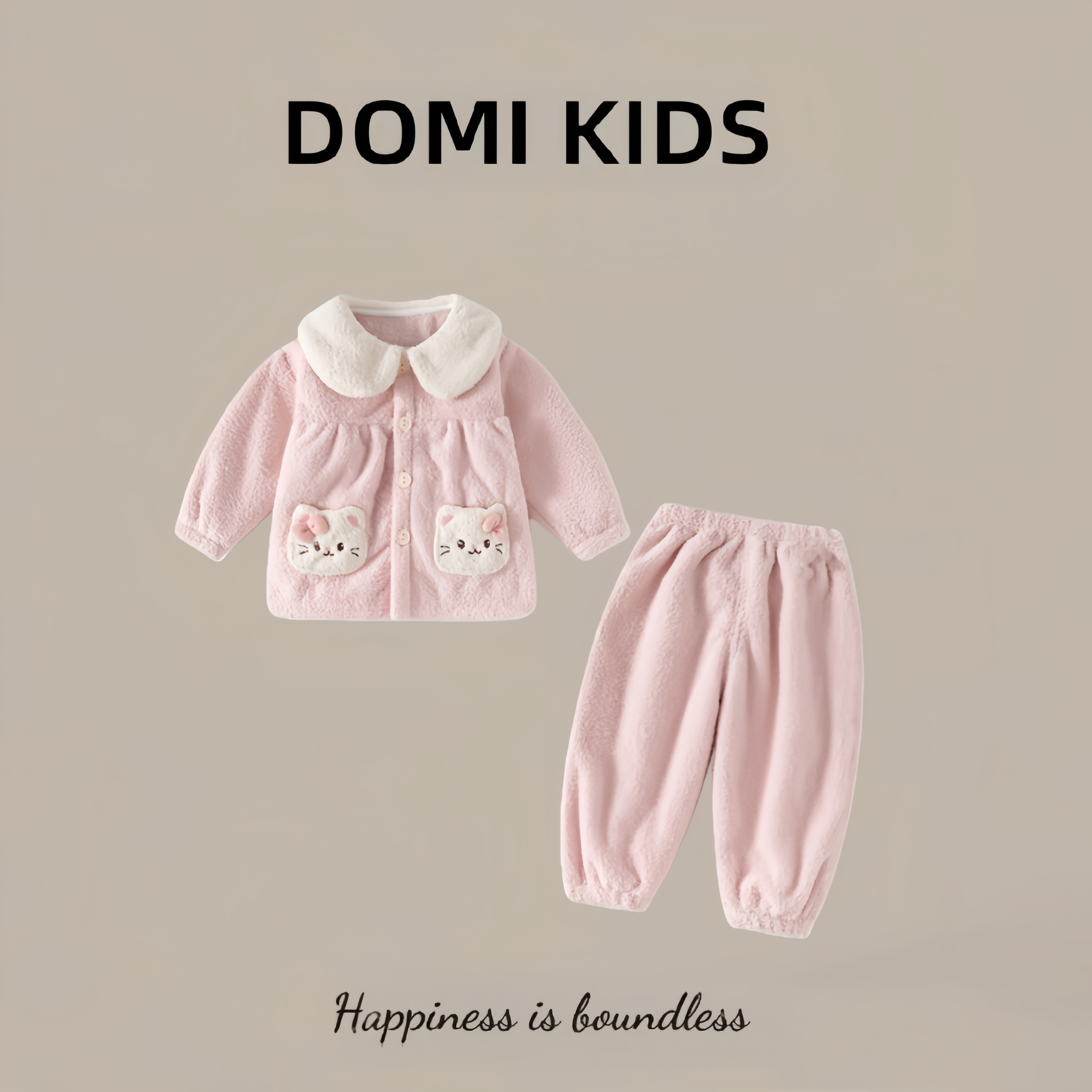 儿童睡衣秋冬装2025新款儿童加绒套装女宝宝珊瑚绒冬季儿童家居服