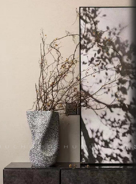 木出侘寂|复古陶瓷手工冰裂纹艺术现代慵懒机理会所民宿陈设花瓶