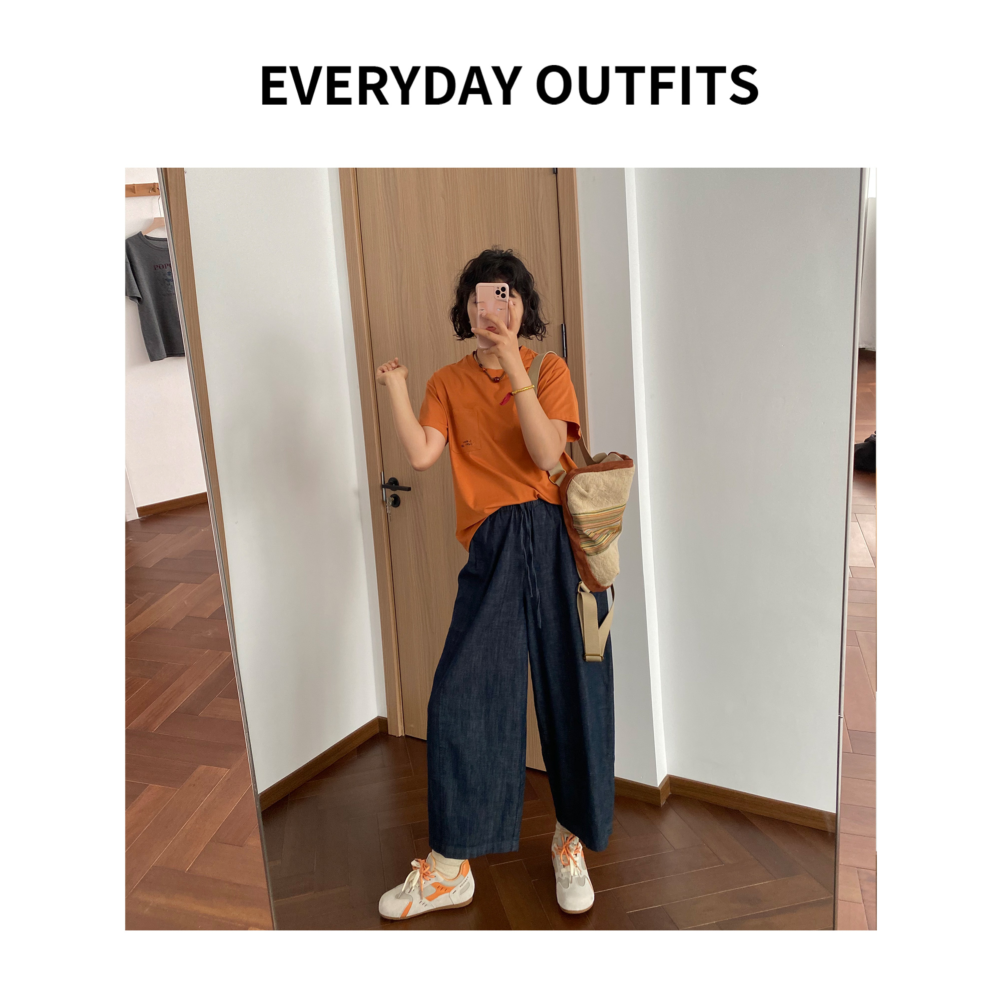 XH-日褡 抽绳牛仔气球裤5D26休闲百搭夏季小众显瘦宽松复古 22685