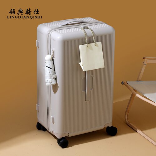 领典骑仕旅行箱三七双层防爆拉链大容量拉杆箱万向轮密码行李皮箱