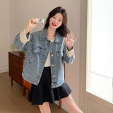 新中式国风短款牛仔外套女2025春秋超火好看高级小众设计夹克上衣，女装短外套，昱儿e优优