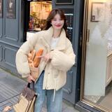 奶黄色立领羽绒棉服女冬季新款韩系加厚小个子减龄棉袄面包服棉衣，女装棉衣/棉服，昱儿e优优