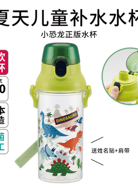 日本SKATER儿童水杯上学专用夏天男孩女孩直饮大容量喝水壶玉桂狗