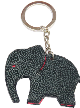 泰国新款蓝色黑色财布勾小圈ROTA珍珠鱼皮 彩色挂扣大象钥匙扣