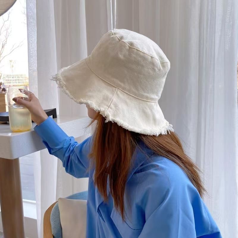 韩版潮渔夫帽遮阳防晒纯色百搭