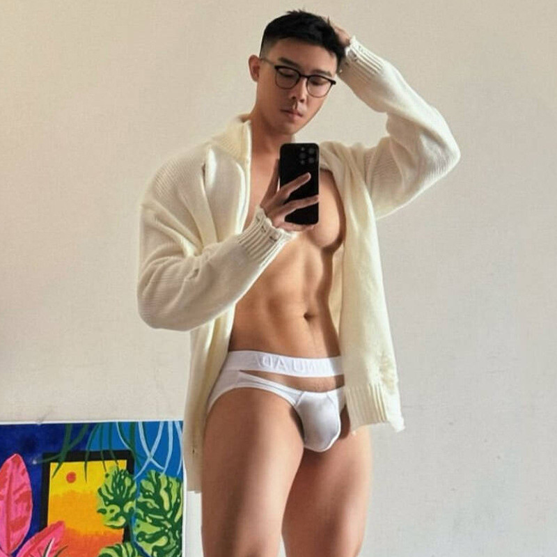 高开叉螺纹三角内裤男款时尚舒适