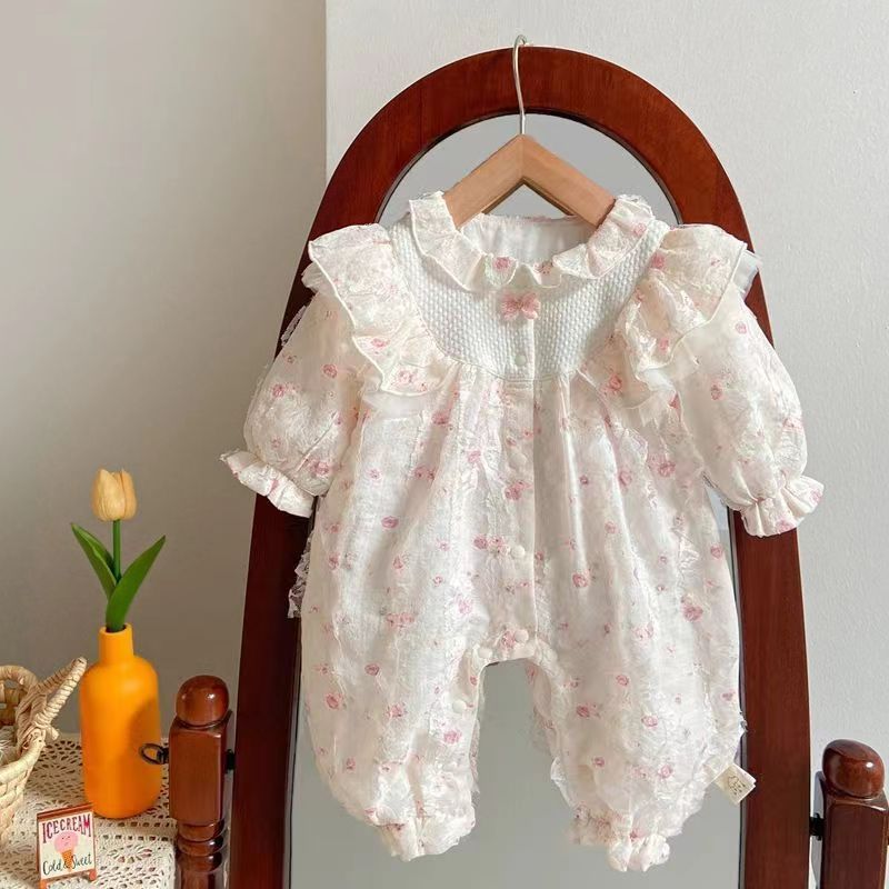 婴儿春秋装女宝宝公主哈衣爬服