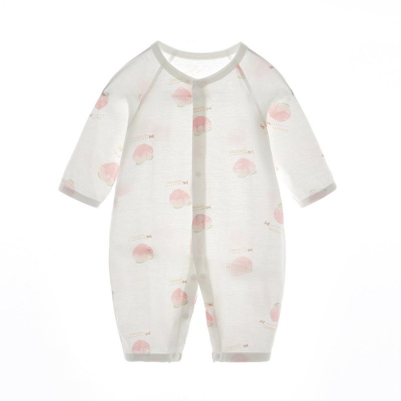 宝宝夏季薄款长袖空调服睡衣爬服