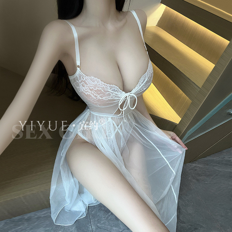 性感吊带镂空长裙细带诱惑套装