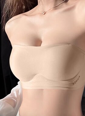 2026无肩带内衣女聚拢防滑夏季薄款隐形无痕抹胸防下垂收副乳美背