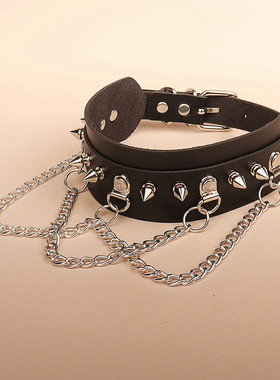 欧美朋克哥特暗黑皮革项圈