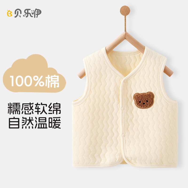 婴儿夹棉马甲新生儿春秋冬季保暖