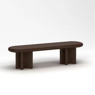 中古风实木长条凳客餐厅休闲长凳设计师民宿茶室接待凳酒店沙发凳