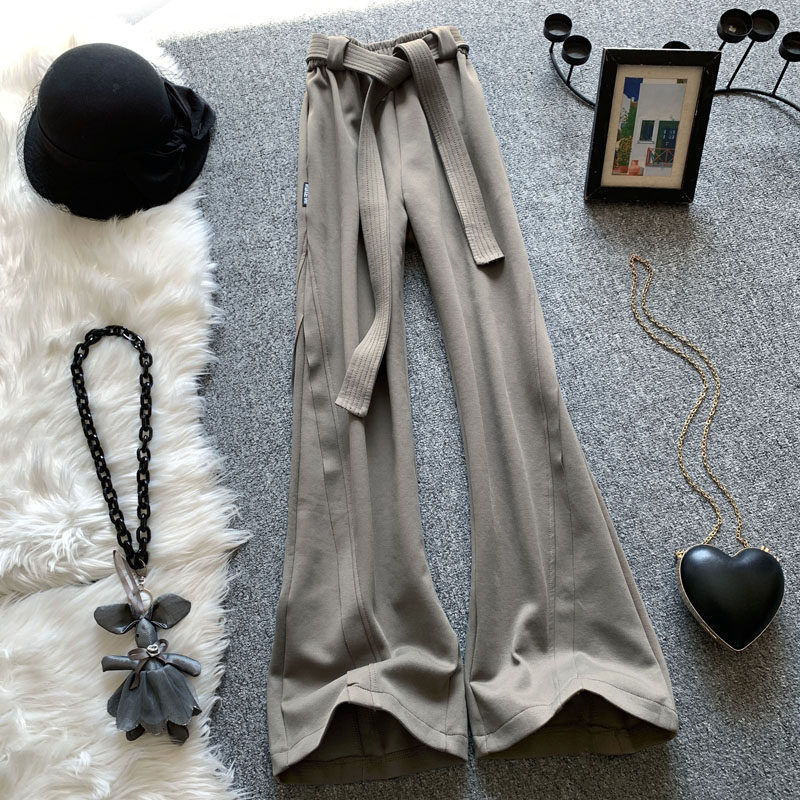 高腰垂感阔腿裤女春秋高腰设计感宽松显瘦休闲拖地裤直筒运动卫裤,女装/女士精品,休闲裤,淘宝优惠券,粉丝福利购,淘宝优惠卷