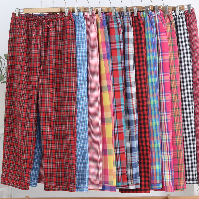 梭织棉布睡裤女全棉家居裤